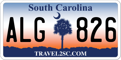 SC license plate ALG826