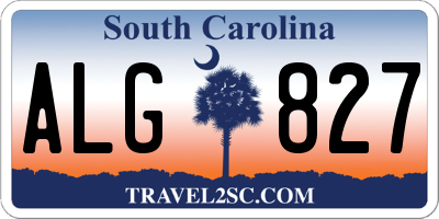 SC license plate ALG827