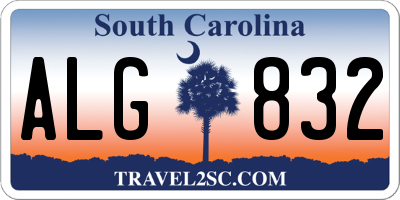 SC license plate ALG832