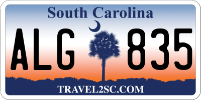 SC license plate ALG835