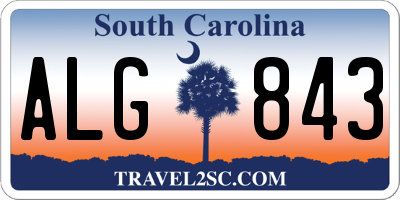 SC license plate ALG843