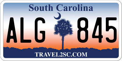 SC license plate ALG845