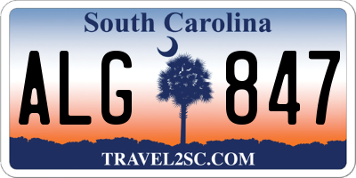 SC license plate ALG847