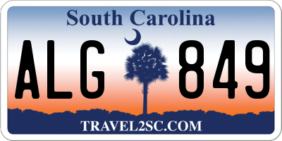 SC license plate ALG849
