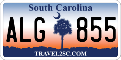 SC license plate ALG855