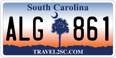 SC license plate ALG861