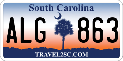 SC license plate ALG863