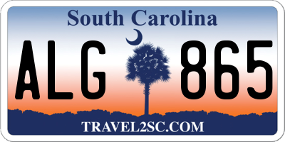 SC license plate ALG865