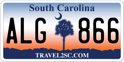 SC license plate ALG866