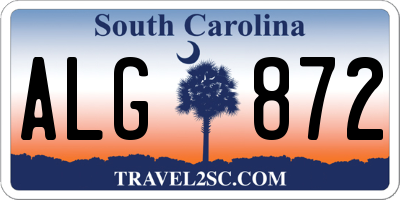 SC license plate ALG872