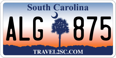SC license plate ALG875