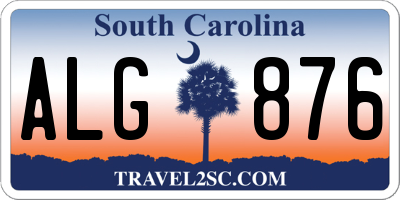 SC license plate ALG876