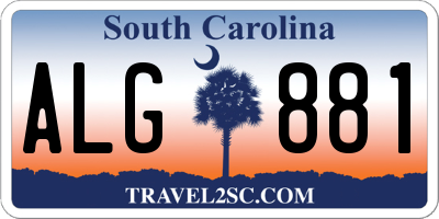 SC license plate ALG881