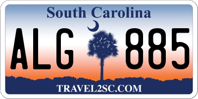 SC license plate ALG885