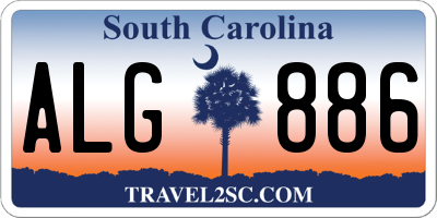 SC license plate ALG886