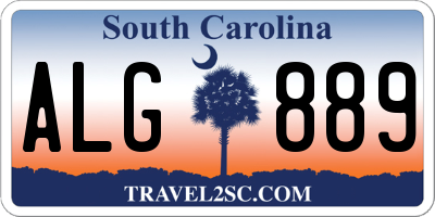 SC license plate ALG889