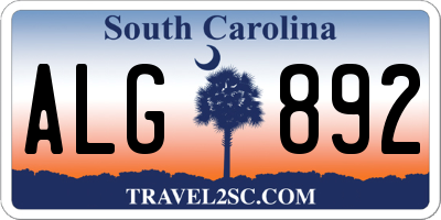 SC license plate ALG892