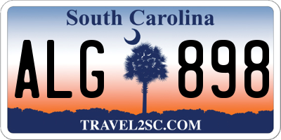 SC license plate ALG898