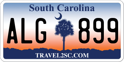 SC license plate ALG899