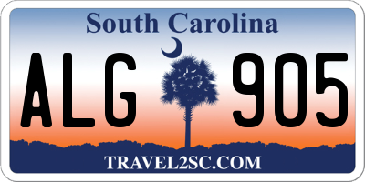 SC license plate ALG905
