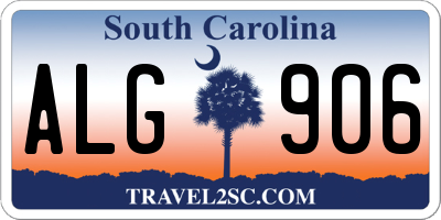 SC license plate ALG906