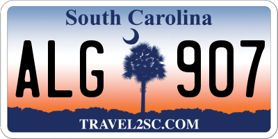 SC license plate ALG907