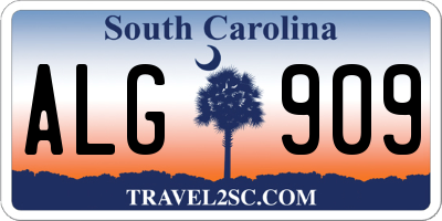 SC license plate ALG909