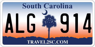 SC license plate ALG914