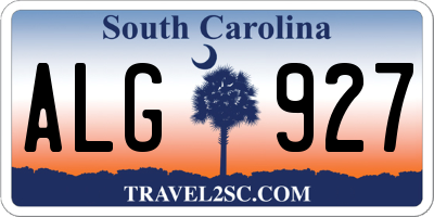 SC license plate ALG927