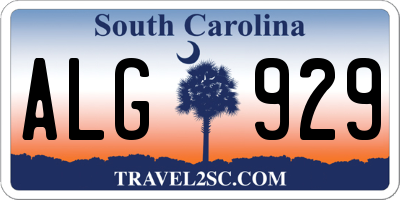 SC license plate ALG929