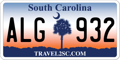 SC license plate ALG932