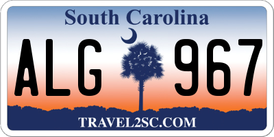 SC license plate ALG967