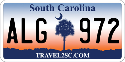 SC license plate ALG972