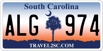 SC license plate ALG974