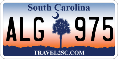SC license plate ALG975