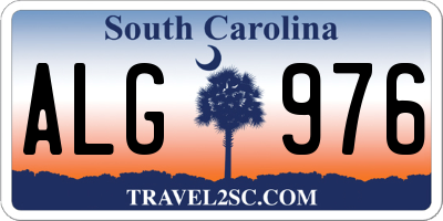 SC license plate ALG976