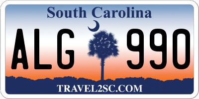 SC license plate ALG990