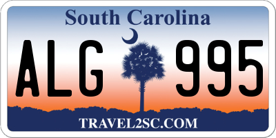 SC license plate ALG995