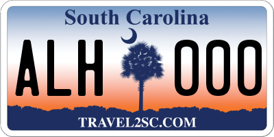 SC license plate ALH000