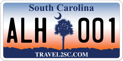 SC license plate ALH001