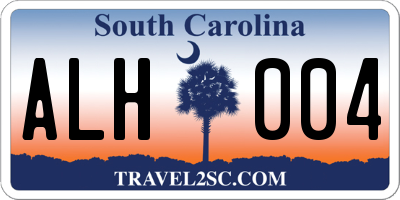 SC license plate ALH004