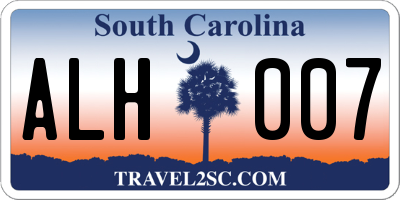 SC license plate ALH007