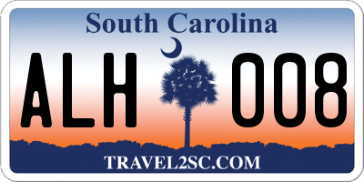 SC license plate ALH008