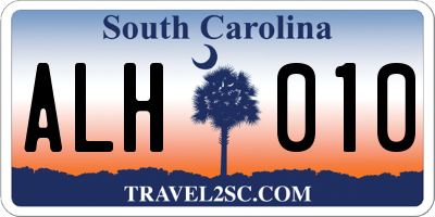SC license plate ALH010