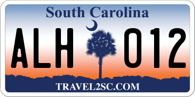SC license plate ALH012