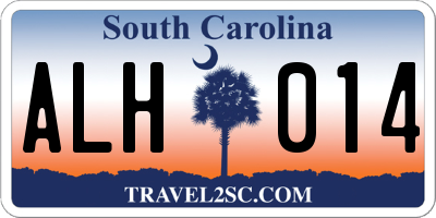 SC license plate ALH014