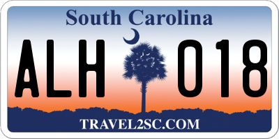 SC license plate ALH018