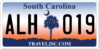 SC license plate ALH019