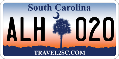 SC license plate ALH020