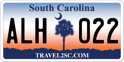 SC license plate ALH022